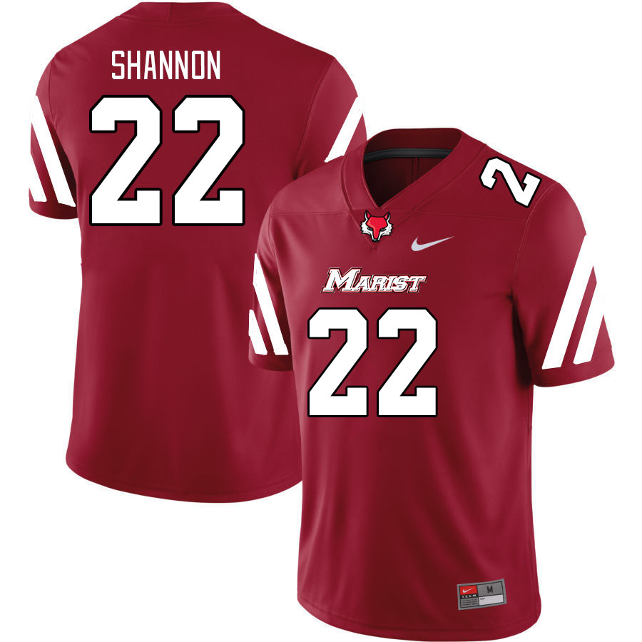 Men-Youth #22 Tristan Shannon Marist Red Foxes 2023 College Football Jerseys Stitched Sale-Red